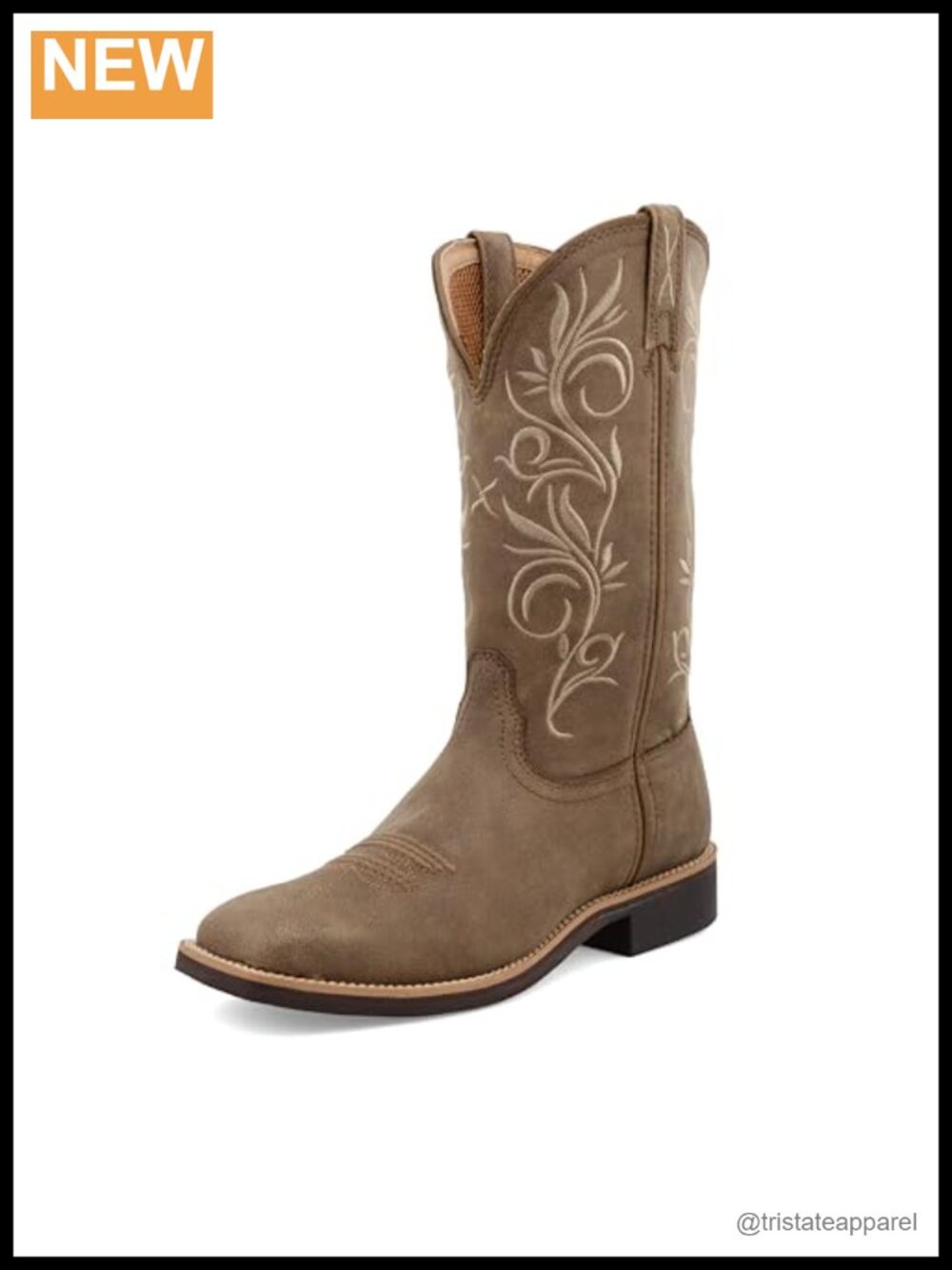 Women's 11" Wide Square Toe Top Hand Cowboy Boots Leather
